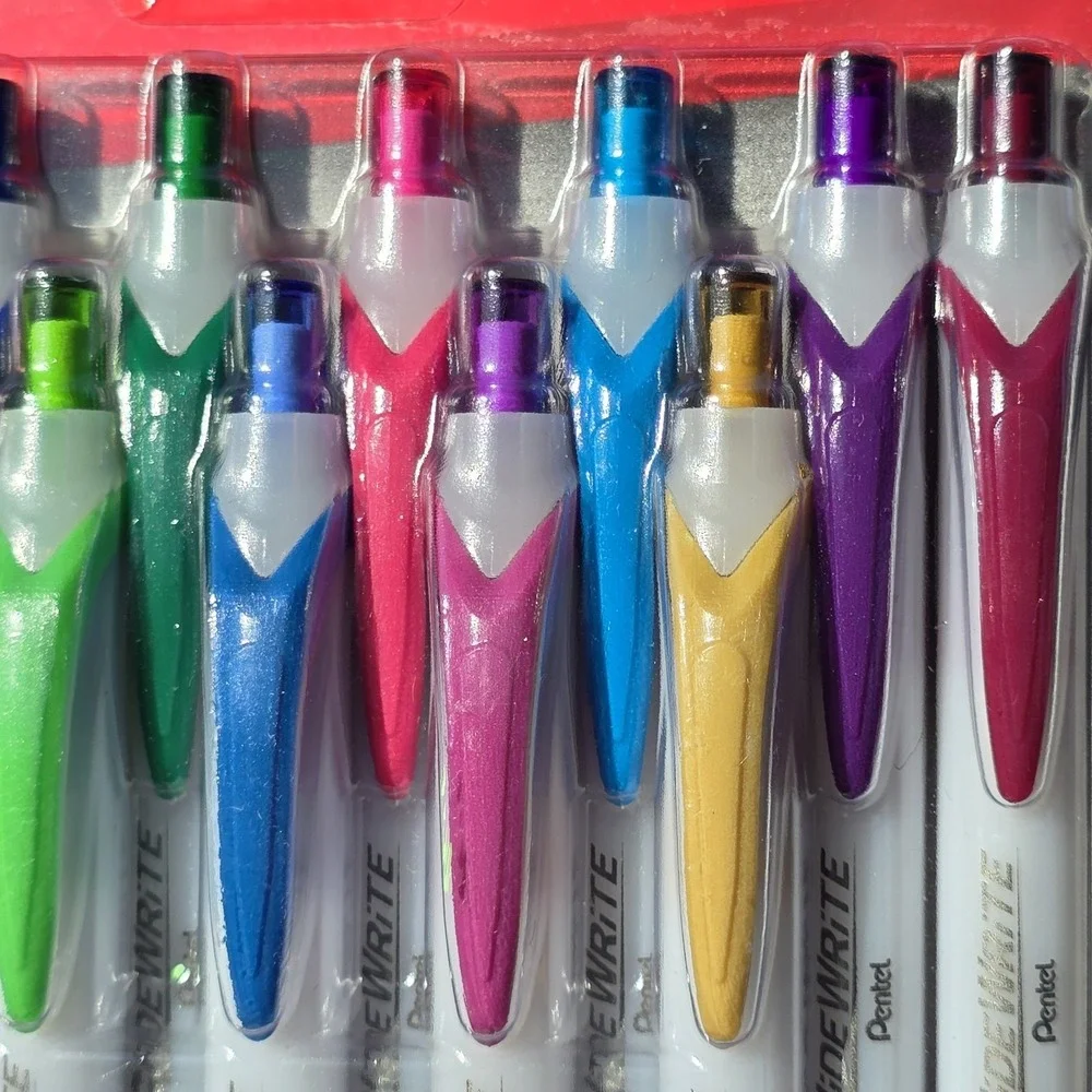 Pentel GlideWrite Ballpoint Pen 1.0mm 14/Pkg-Assorted Colors Super-Low Viscosity